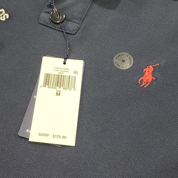 SOLD! Polo Ralph Lauren Shirt  NAVY Classic Fit New York Flag 1967 Medium - NWT! - Picture 3 of 10